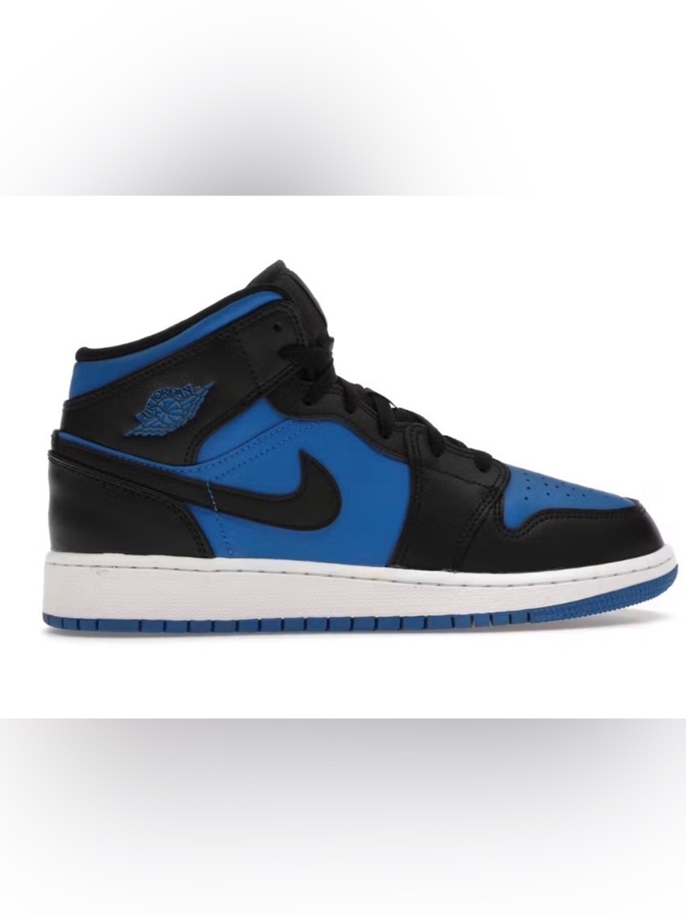 Kids Jordon Black & Blue High-Top Athletic Shoes